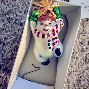 Christopher Radko Swing on a Star Ornament ~Snowman 1999 Retired
